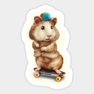 HAMSTER SKATEBOARDING Sticker